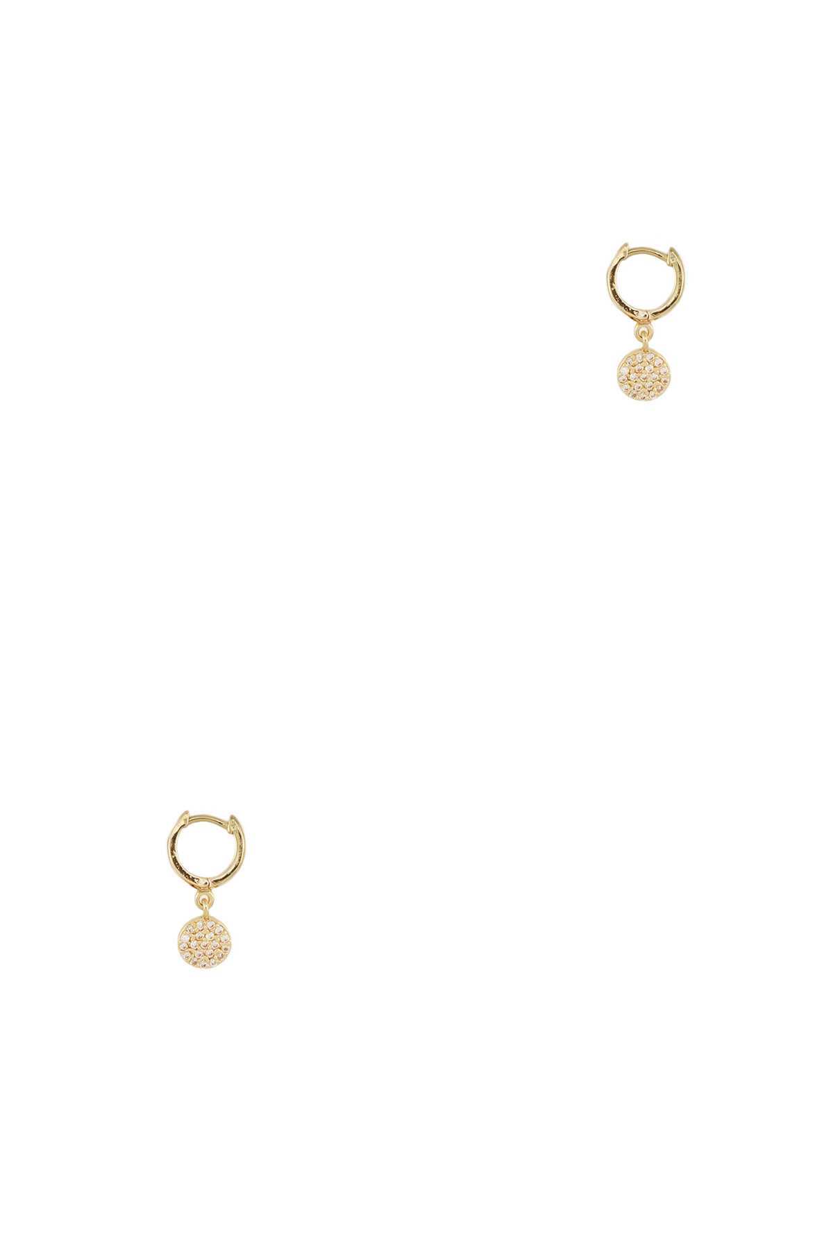 Mini Hoop Earring with Dangling Charm Disc