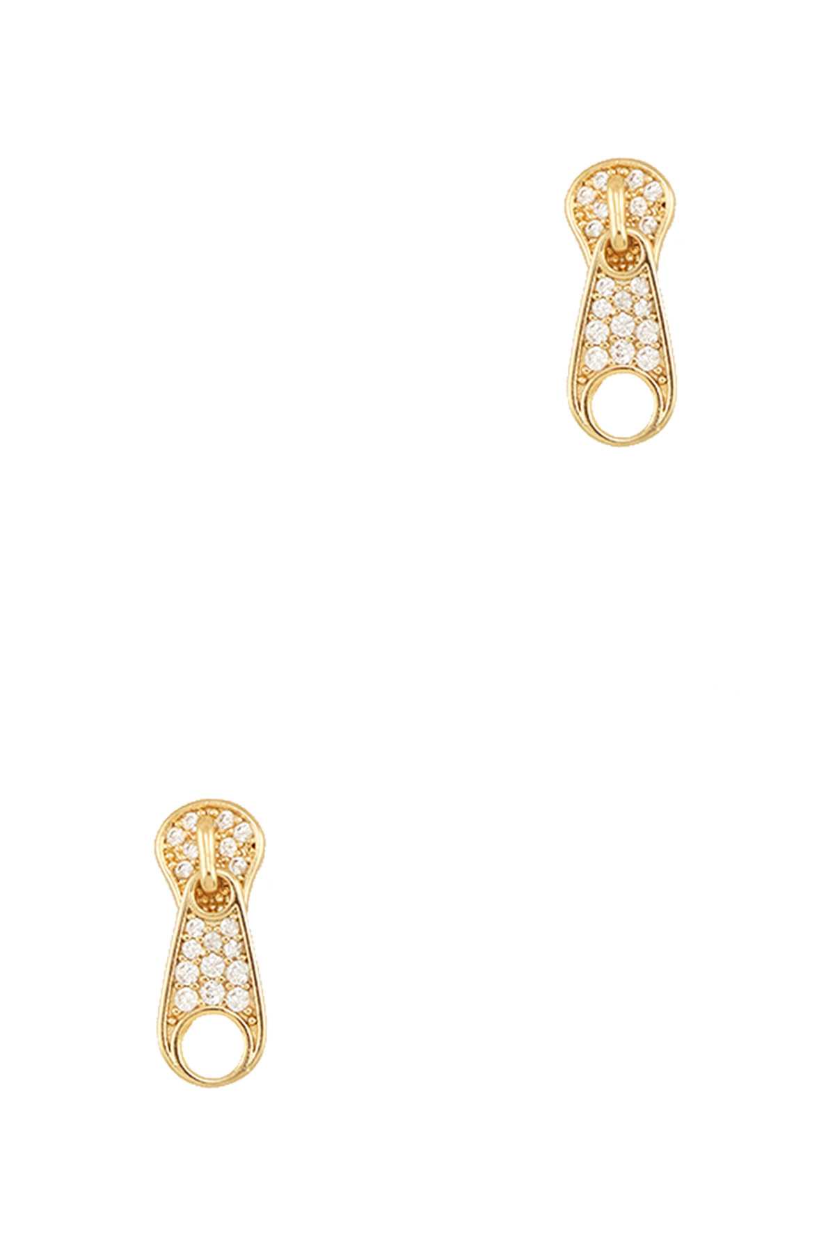 Cubic Pave Zipper Stud Earring