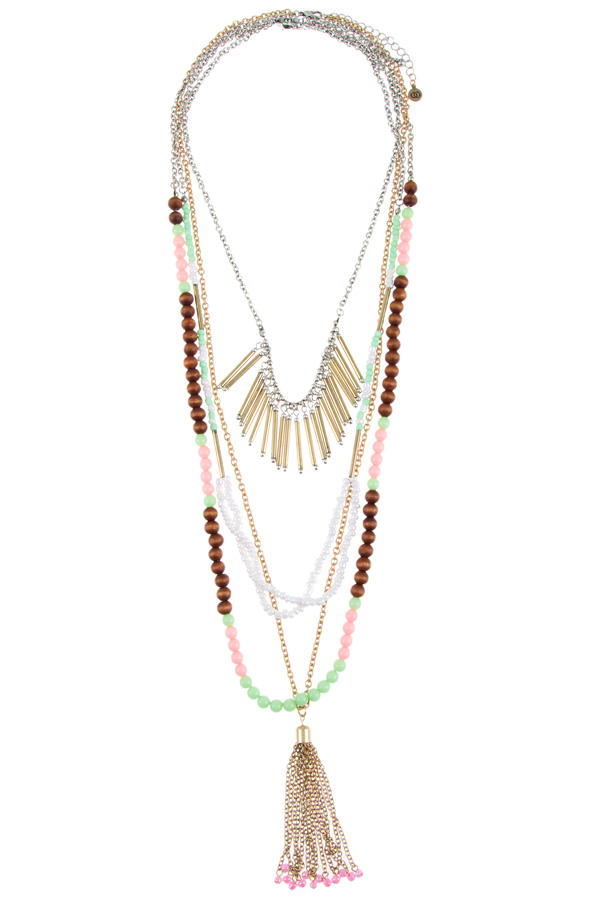 Match sticks beads boho necklace