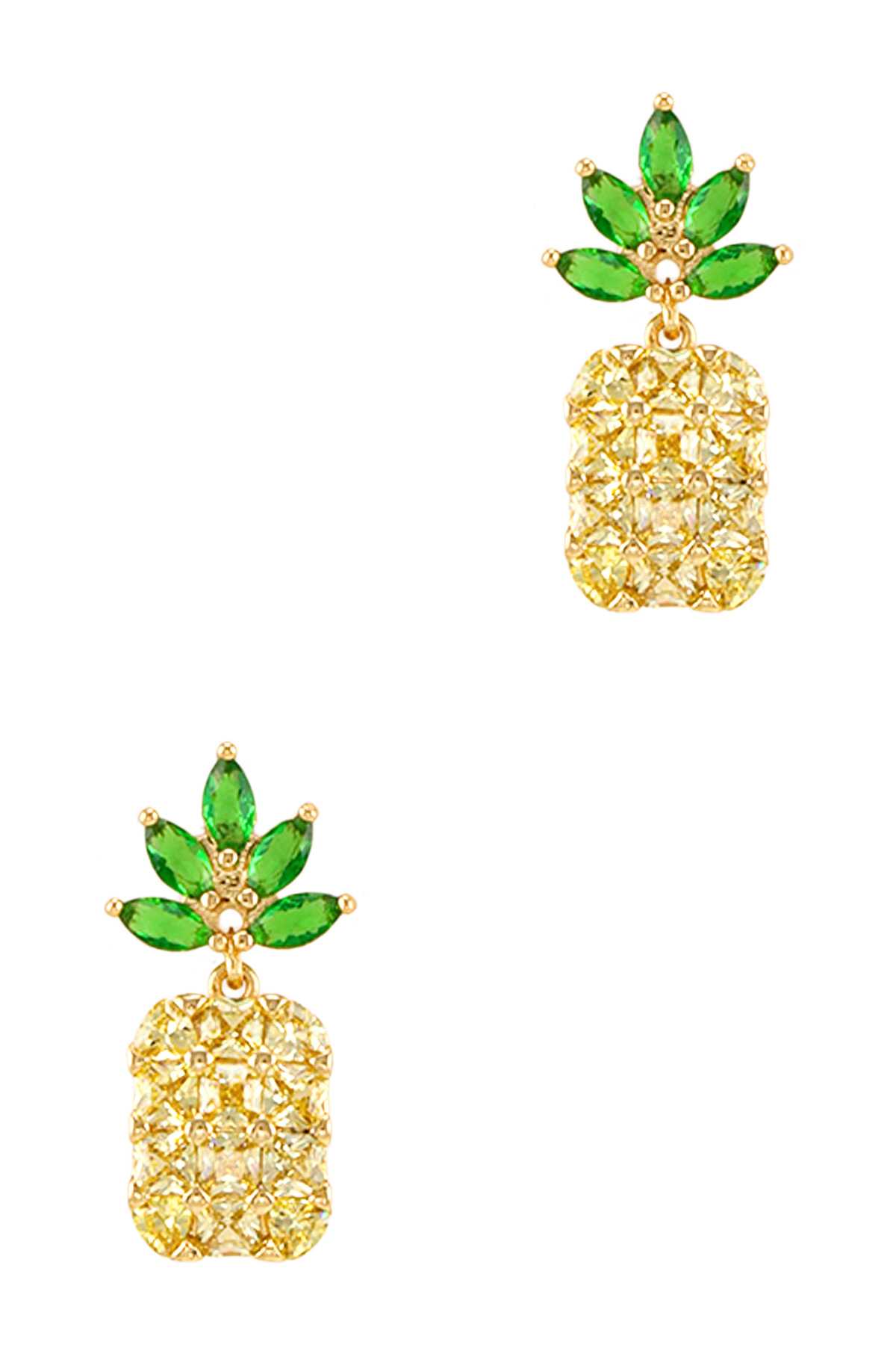 Gold Dipped Crystal Pineapple Stud Earring