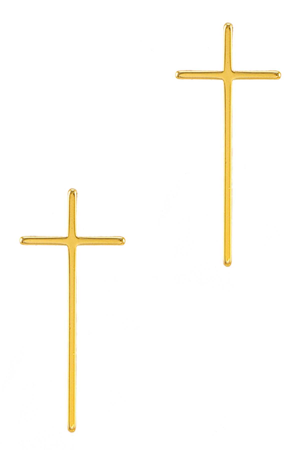 Gold Dipped Cross Stud Earring