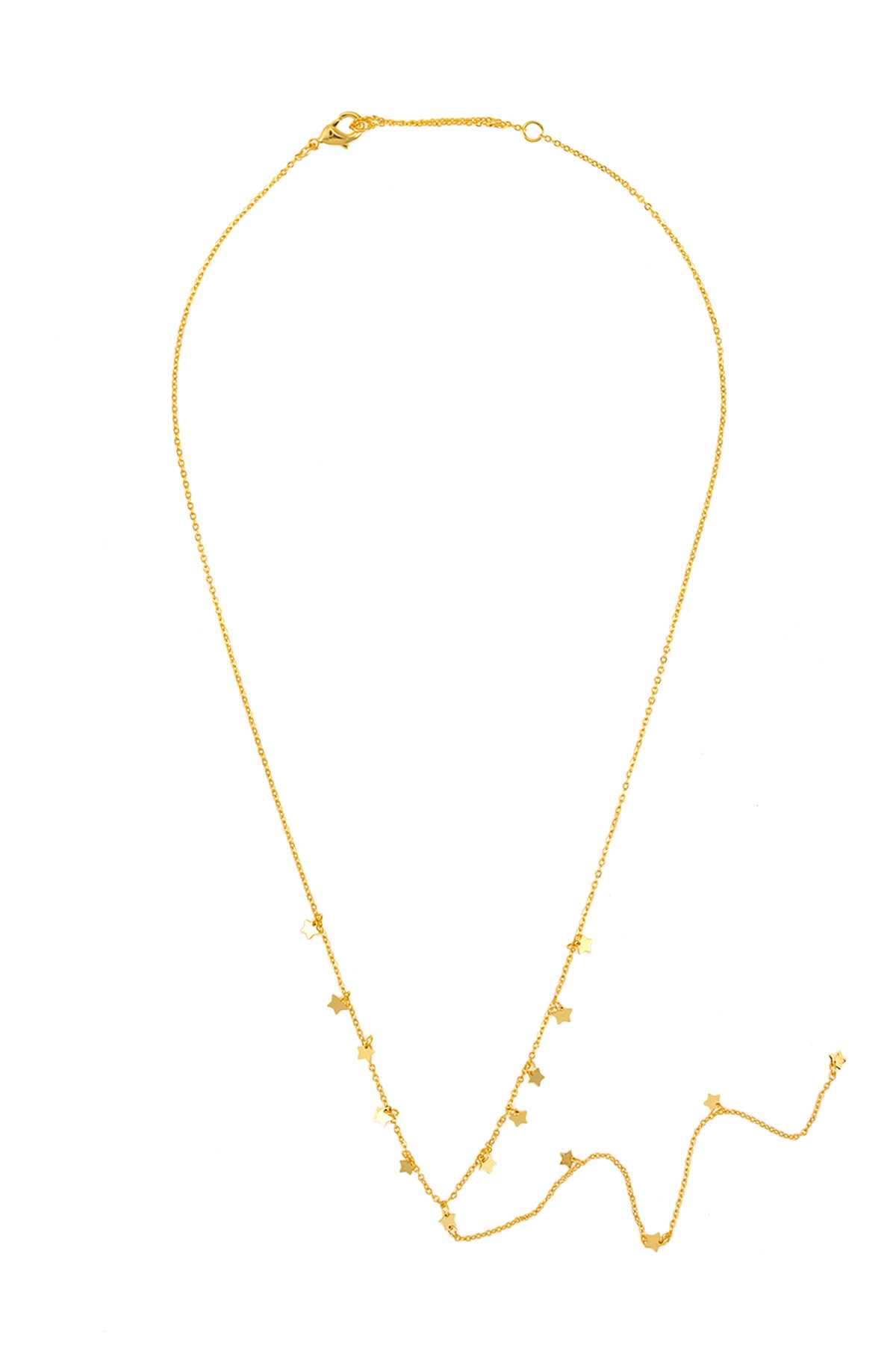 GOLD DIPPED SMALL STAR CHARM LARIAT NECKLACE