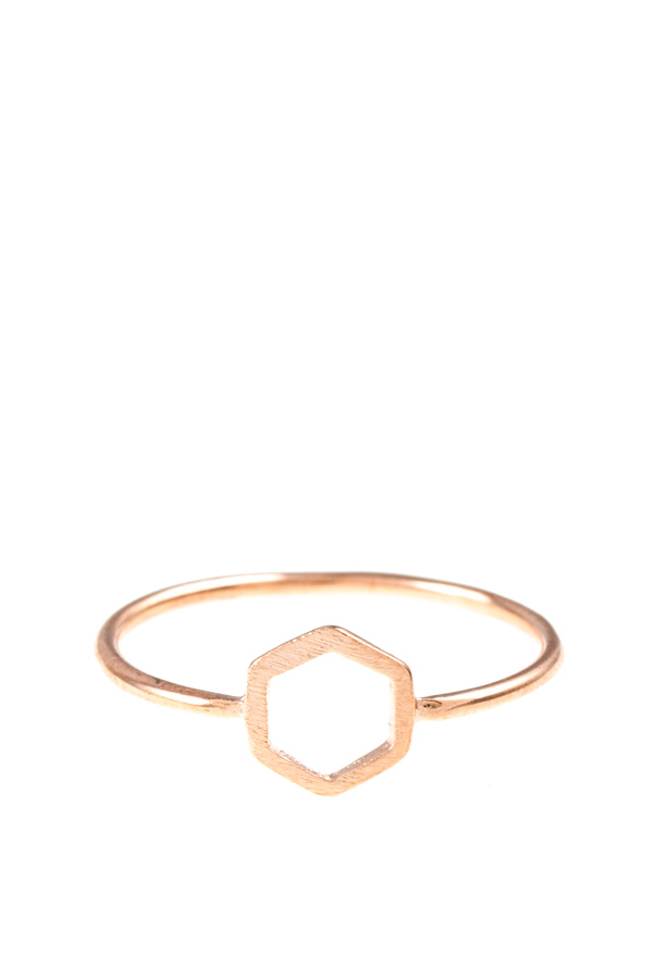 Cutout hexagon delicate ring