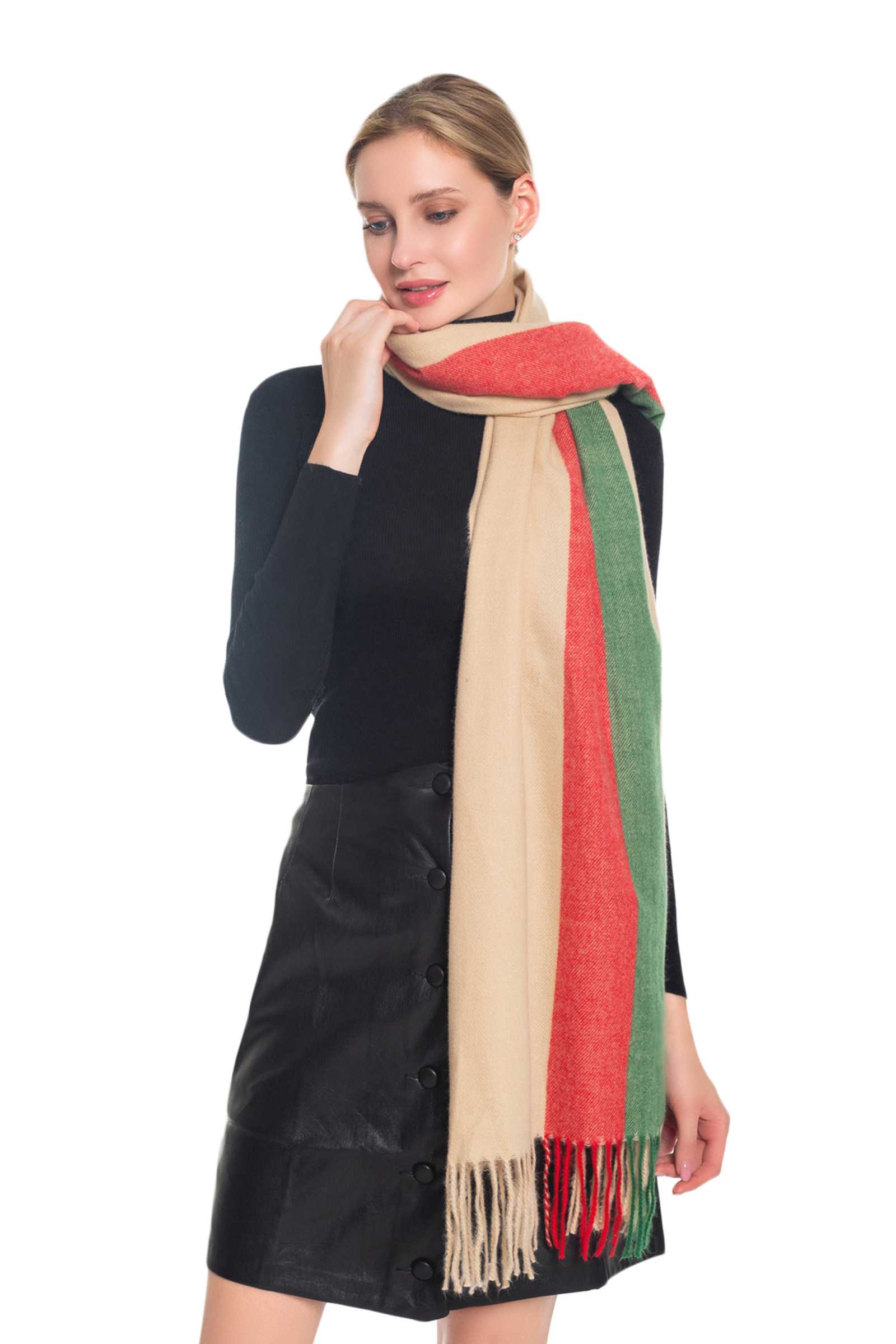 Assorted Color Stripe Pattern Scarf