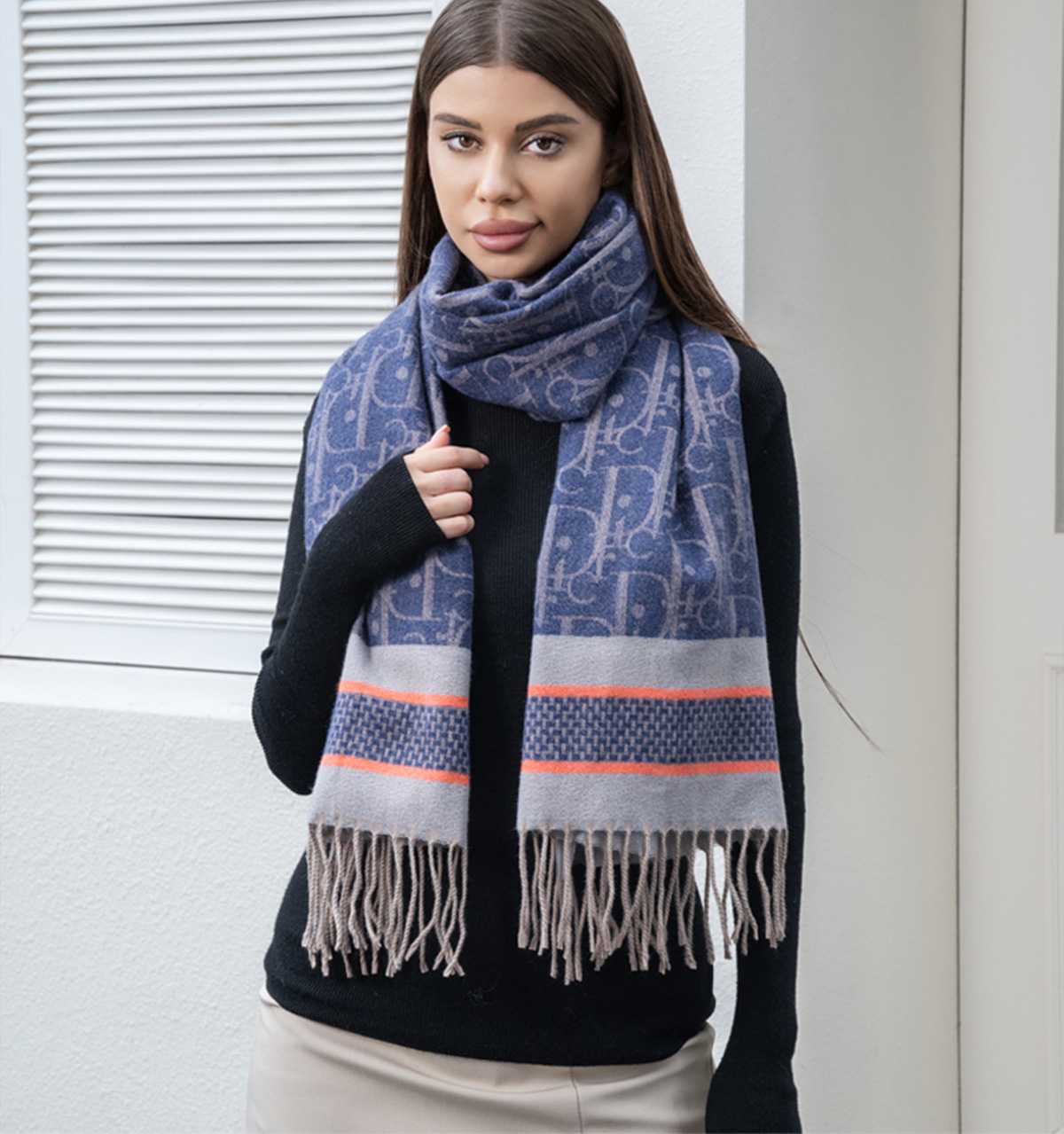 Multiple D Print Scarf With Fringe