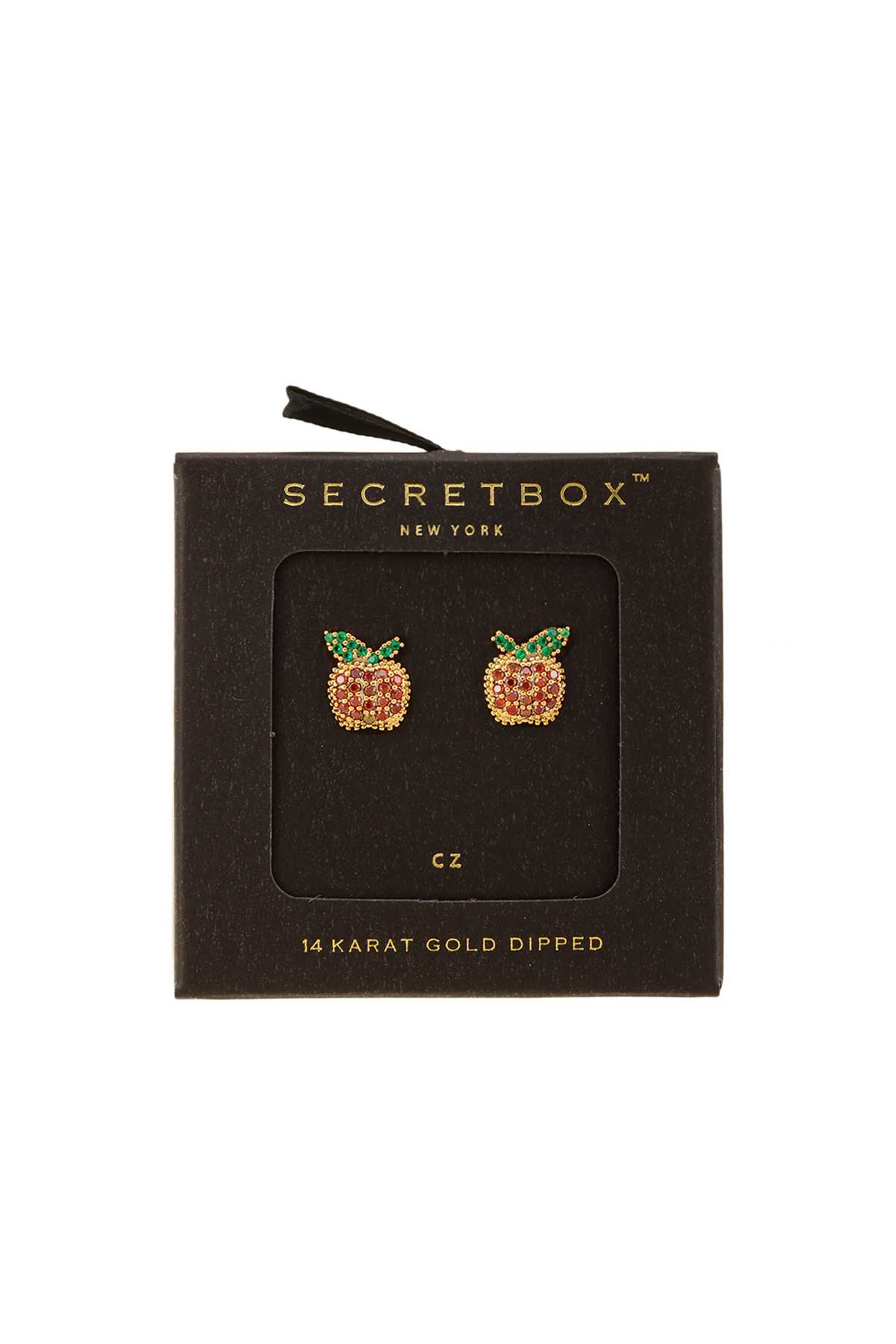 Gold Dipped Multi Cubic Apple Stud Earring