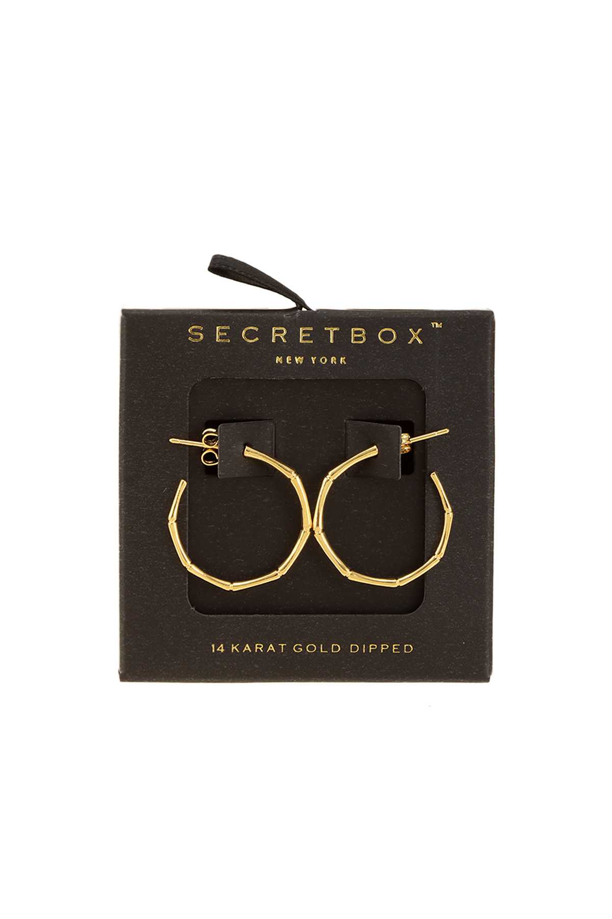 Gold Dipped 15mm Bamboo Hoop Earring