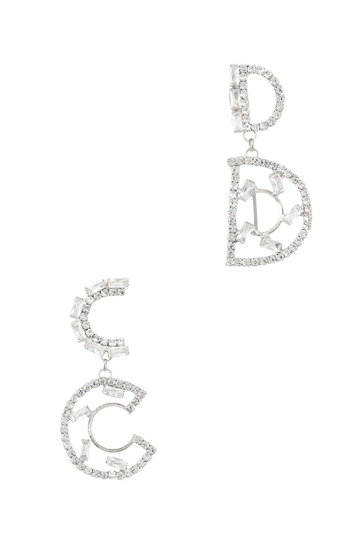 C and D Dangle Baguette Stone Earring