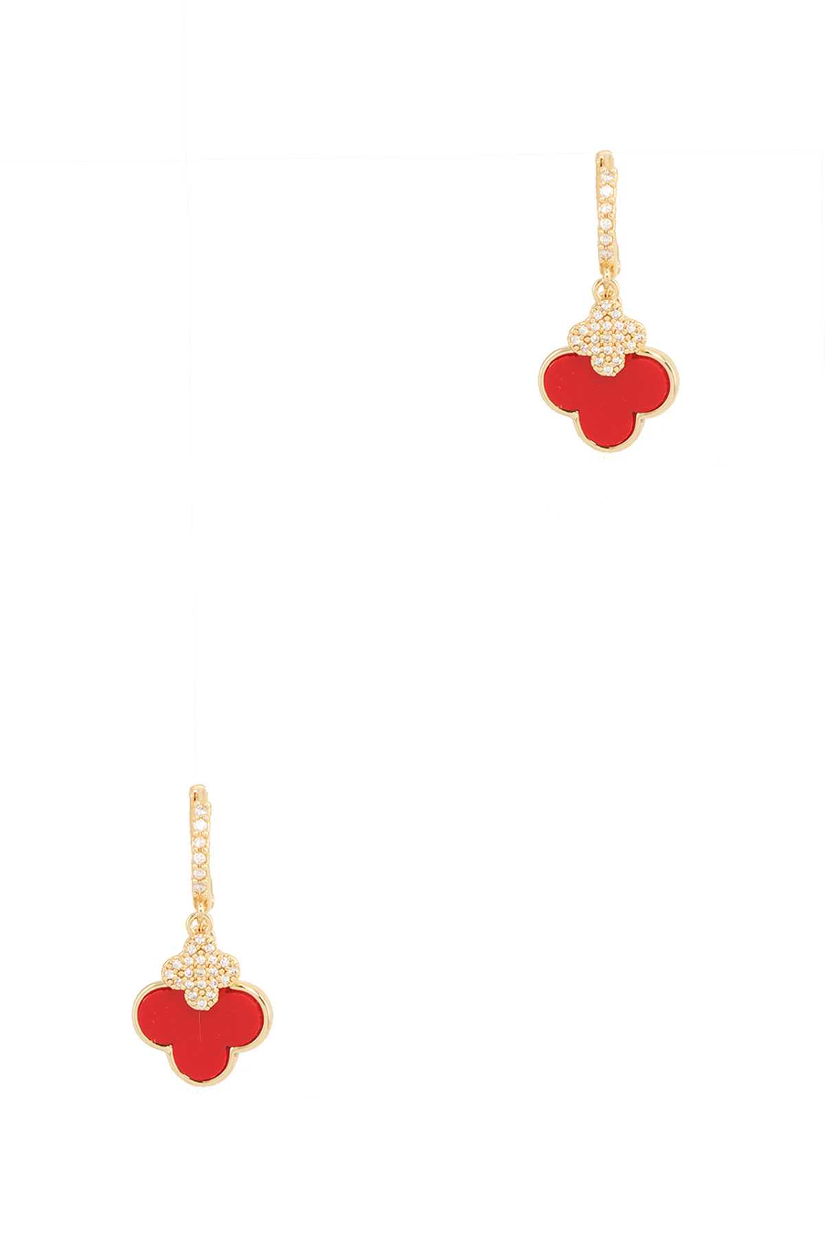 Double Clover Drop Earrings