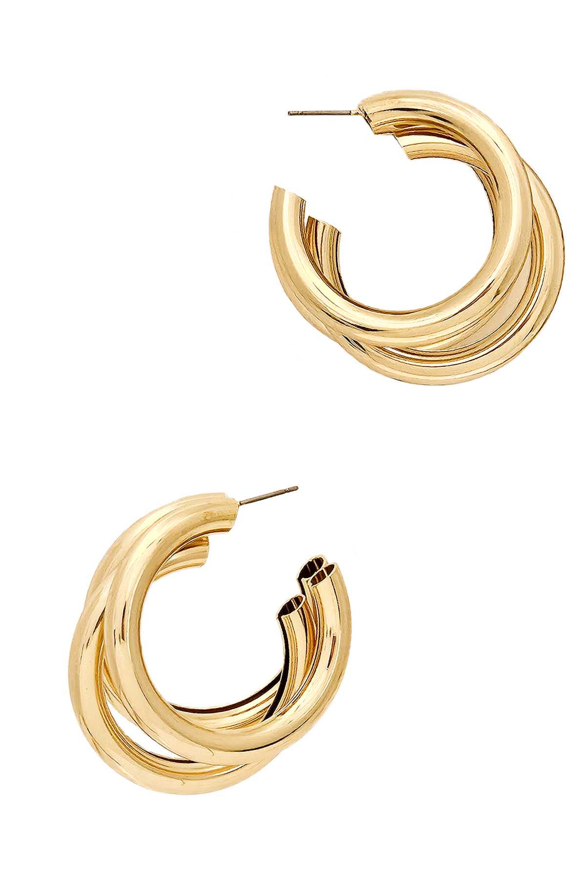 Triple Tube Open Statement Hoop Earring