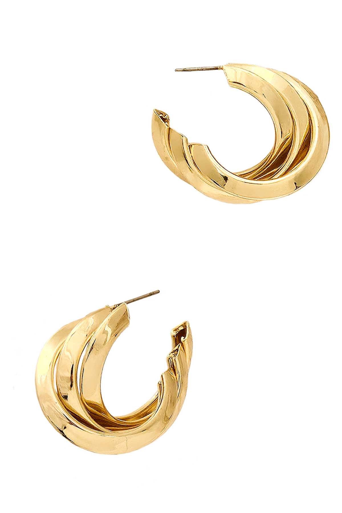 Twisted Triple Hoop Earring