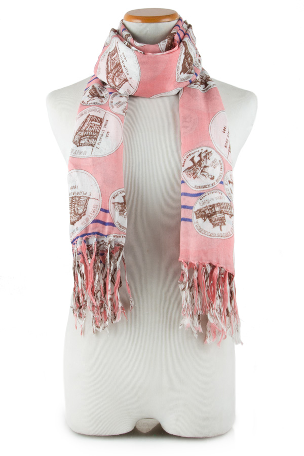 Printed with Fringe Scarf