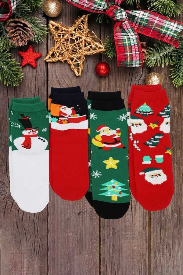 Santa Claus Snowman Christmas Socks Set