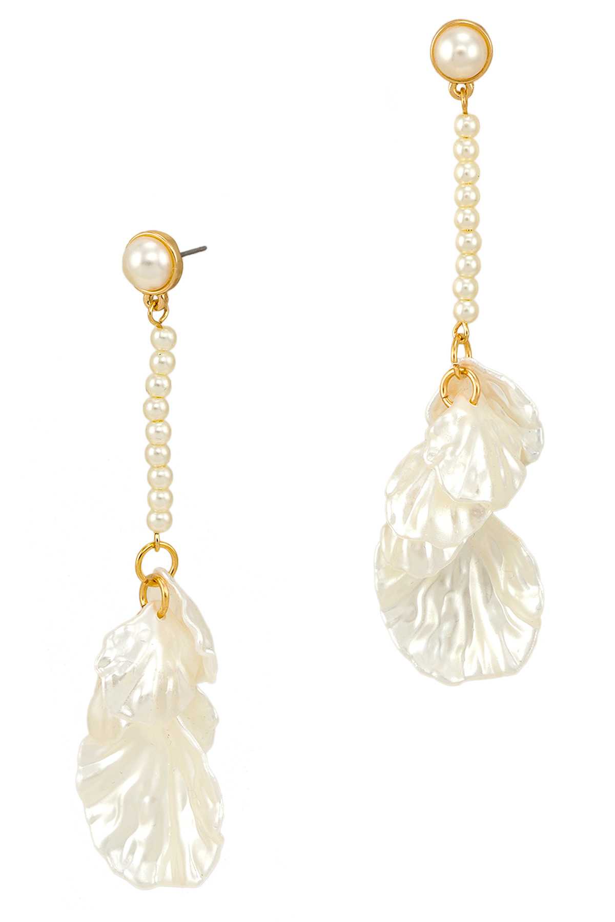 Pearl Leaf Dangle Earrings