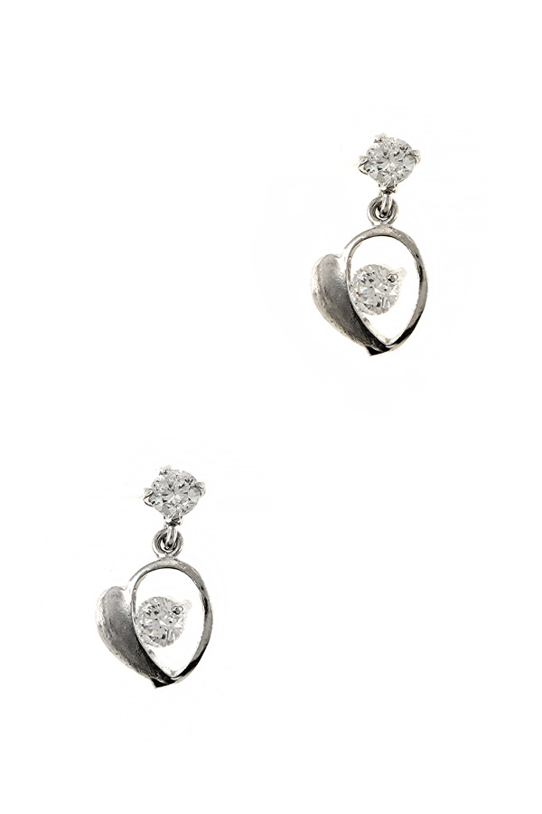 Heart design with crystal earrings