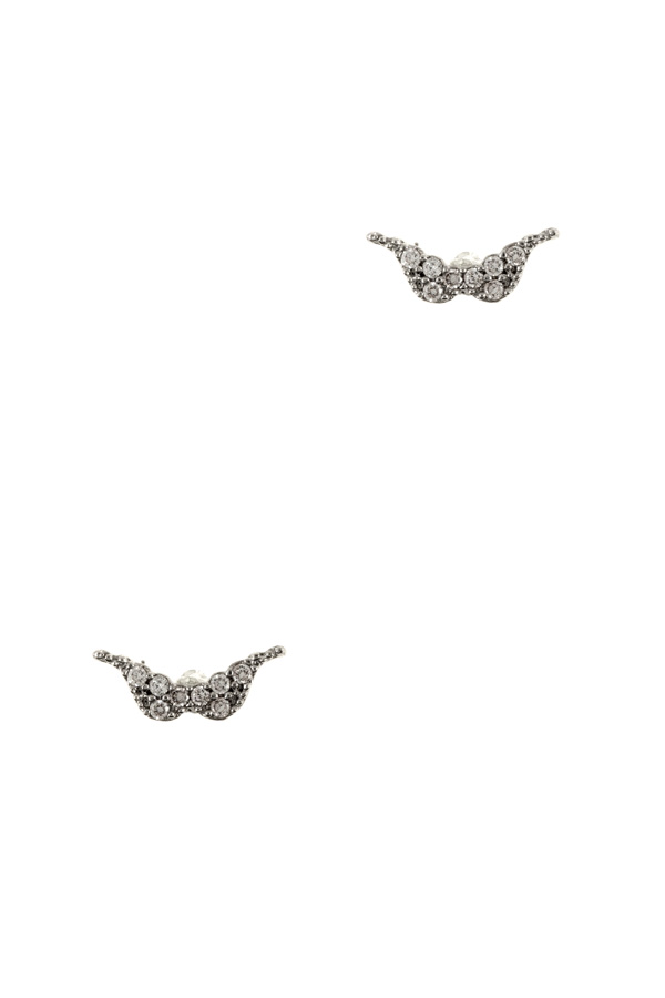 CZ encrusted wings stud earrings