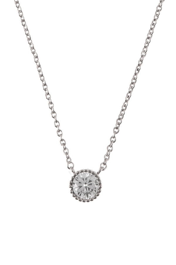 Round crystal charm necklace