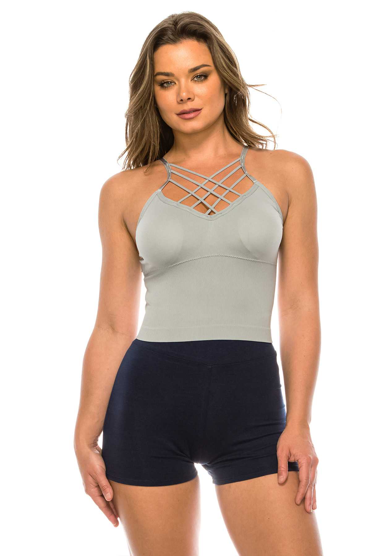 X Triple Strap Accent Padded Bralette
