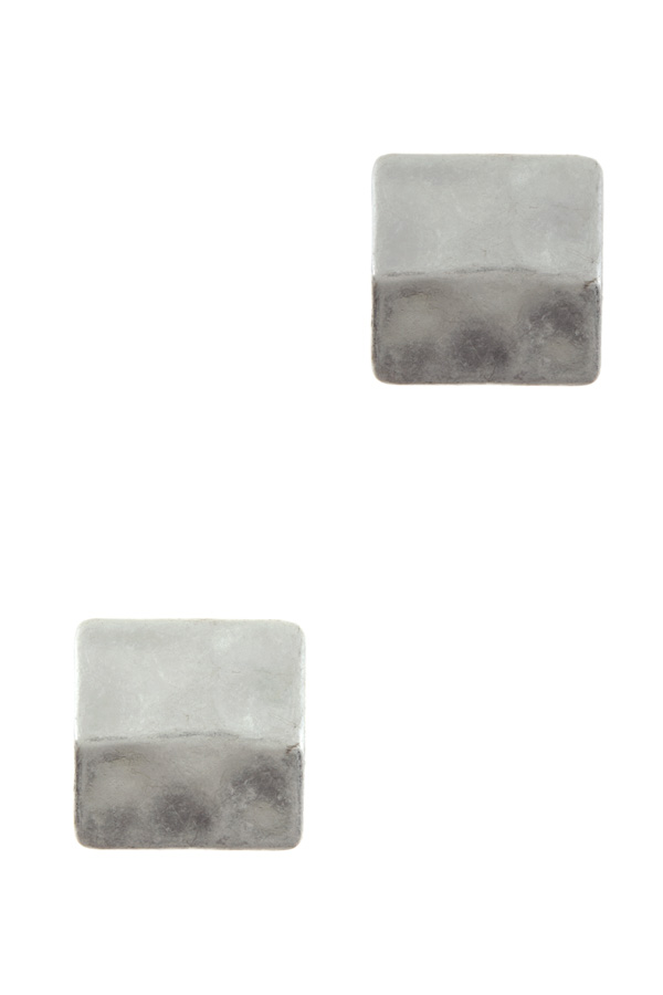 Angular metal square earrings