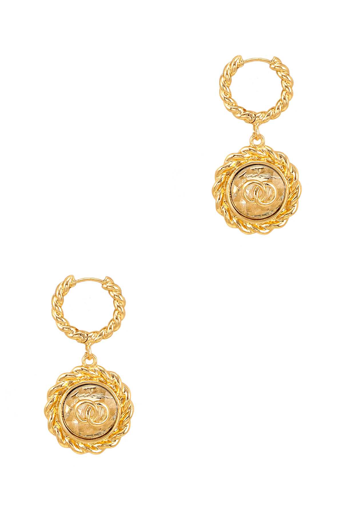 Glass Round Dangling Earring