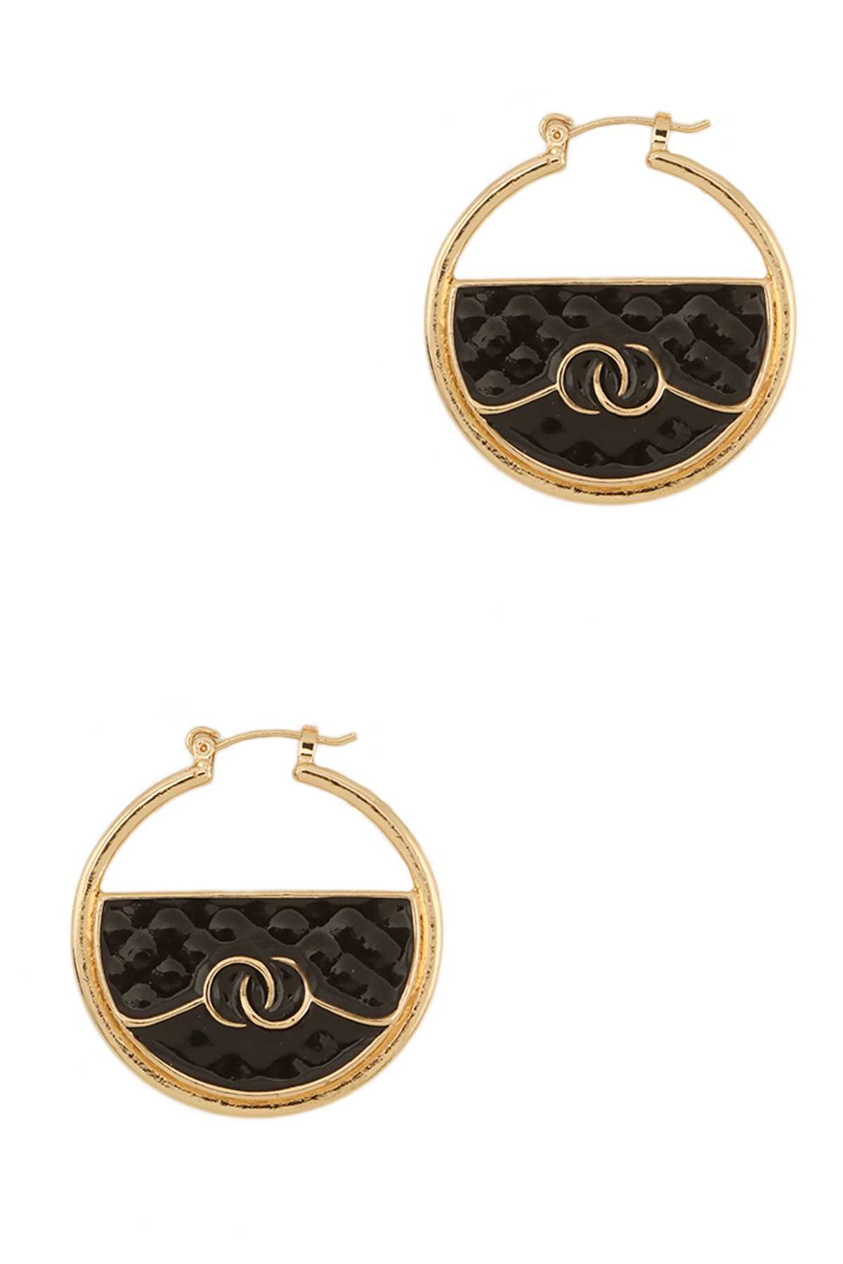 Double Circle Accent Hoop Earring